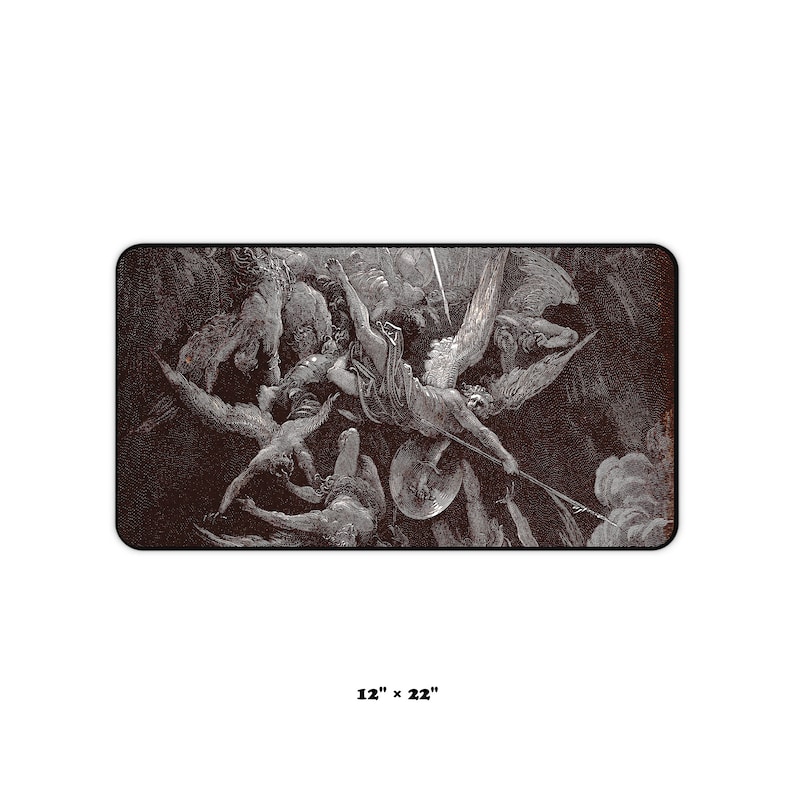 Gothic Desk Mat | Hell Desk Mat | Gustave Dore Desk Mat | Mouse Pad XXL | Desktop Mat | Hell Desk Decoration | Office Desk Mat Pad image 7