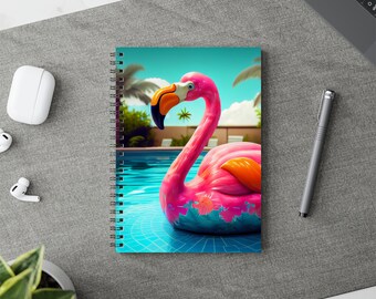 Flamingo Notebook | Cute Notebook | Pink Notebook | Spiral Notebook | Cute Lover Gift | Student Notebook | Hardcover Notebook