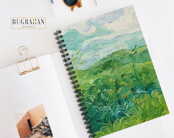 Van Gogh anteckningsbok, landskapsanteckningsbok, spiralanteckningsbok, vintage anteckningsbok, konstanteckningsbok, Van Gogh-konst, Van Gogh-dagbok, Van Gogh-present