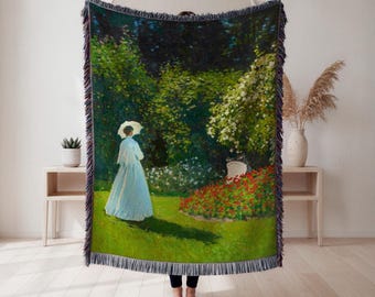 モネ作「傘を持つ貴婦人」タペストリー：美術壁装飾 - Etsy 日本