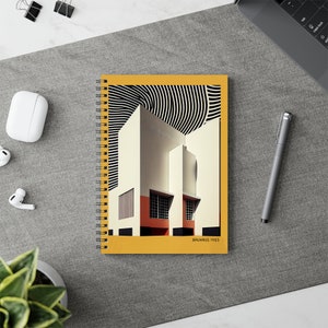 Bauhaus Notebook | Architecture Notebook | Bauhaus Journal | Spiral Notebook | Bauhaus Lover Gift | Retro Journal