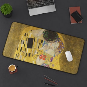Gustav Klimt Desk Mat, The Kiss, Extra Large Desk Pad, Extended Mouse Pad, Klimt Print, Klimt Painting, Gustav Klimt Gift, Gaming Mousepad