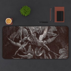Gothic Desk Mat | Hell Desk Mat | Gustave Dore Desk Mat | Mouse Pad XXL | Desktop Mat | Hell Desk Decoration | Office Desk Mat Pad