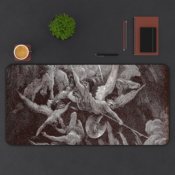 Gothic Desk Mat | Hell Desk Mat | Gustave Dore Desk Mat | Mouse Pad XXL | Desktop Mat | Hell Desk Decoration | Office Desk Mat Pad