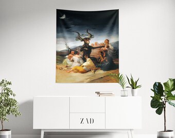 Gothic Tapestry , Francisco Goya Tapestry, Witches Sabbath, Dark Tapestry, Vintage Tapestry Art, Witch Tapestry, Vintage Witch