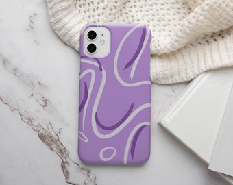 Lila Linie Kunst iPhone Fall, iPhone 14 Pro Max Hülle, iPhone 13 Cute, iPhone 12, Cute iPhone Cover, Retro iPhone Fall