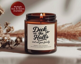 Deck the Halls Duftkerze, Duftkerze, festliche Weihnachtsdeko, Geschenk für Kollegen, Chef, Wichtel, Sie