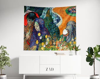 Van Gogh Tapestry, Landscape Wall Hanging Art, Eclectic Decor, Vincent Van Gogh, Oil Painting Tapestry, Aesthetics Tapestry, Background