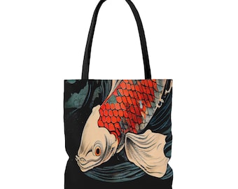 Japanese Tote Bag | Koi Fish Gift | Japan Tote Bag | Animal Tote Bag | Aesthetic Tote Bag | Shopping Bags | Gift for Her | Gift Bag