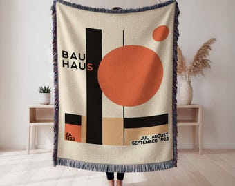 Bauhaus woven blanket, geometric abstract modern décor, art lover gift, Wall Tapestry, Home Decor, Art Blanket