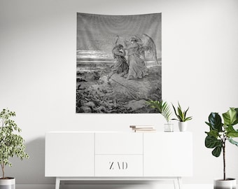 Arazzo della Morte, Arazzo di Gustave Doré, Arazzo da parete della Morte, Arazzo gotico, Arte della Morte, Arazzo oscuro, Triste Mietitore, Decorazione Dark Academia