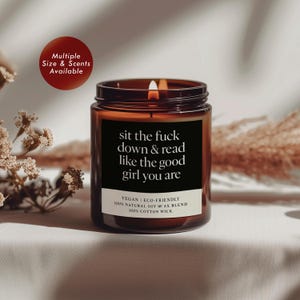 She’s Reading Again Smut Lover Scented Soy Candle (Amber Jar), Spicy Fairytale Book Candle, Funny Avid Reader Gift, Home Decor