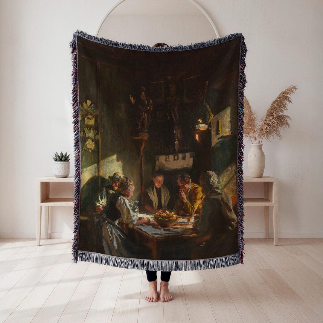 John Singer Sargent Tyrolese Interior Woven Blanket, Family Dining ...