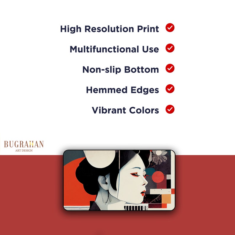 Japanese Desk Mat Geisha Desk Mat Mouse Pad XXL Desktop Etsy