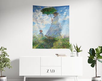 Claude Monet Tapestry, Monet Wall Art, Light Academia Decor, Monet Painting, Victorian Art, Impressionist Art, Monet Art, Vintage Tapestry