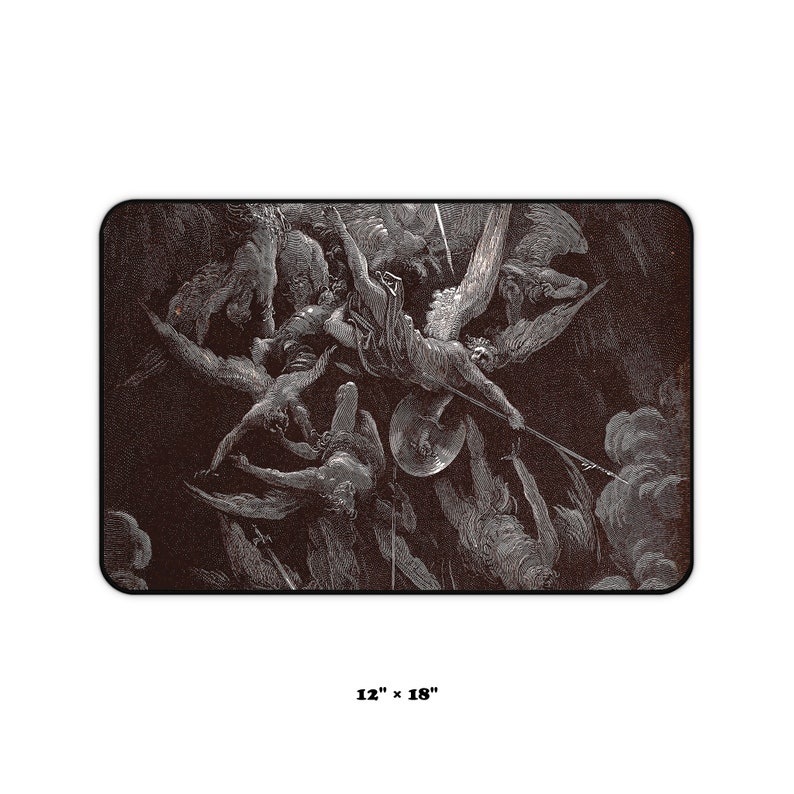 Gothic Desk Mat | Hell Desk Mat | Gustave Dore Desk Mat | Mouse Pad XXL | Desktop Mat | Hell Desk Decoration | Office Desk Mat Pad image 6