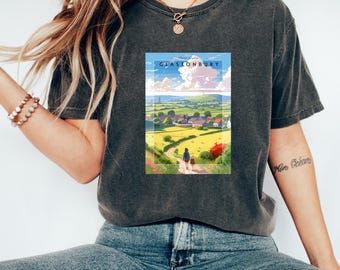 Camiseta de Glastonbury / Camiseta del Reino Unido / Ropa del Reino Unido / Camiseta de viaje de Glastonbury / Regalo para amantes de los festivales / Glastonbury