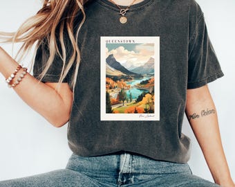 Queenstown Tshirt | New Zealand Tshirt | Travel Shirt | Queenstown Lover Gift | Explore Queenstown | Stunning Views