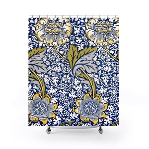 William Morris Cray Shower Curtain | Vintage Bathroom | Arts And Crafts Style | Botanical Decor | Floral Shower Curtain