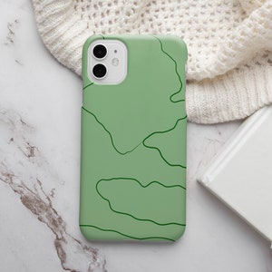 Sage Green iPhone Cover, Line Art iPhone Cover, Abstract iPhone Cover, iPhone 14 Pro Max Case, iPhone 13 Mini Case, Aesthetic iPhone 13 Case