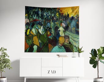 Van Gogh Tapestry, Aesthetics Tapestry, Masterpiece Fabric Wall Art, Oil Painting Tapestry, Vincent Van Gogh Painting, Painting Tapestry