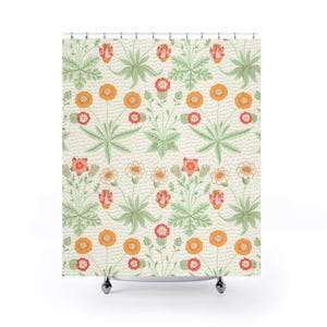William Morris Shower Curtain | Vintage Floral Design | Elegant Bathroom Decor | Arts And Crafts Style Shower Curtain