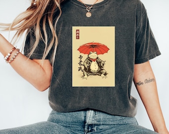 Frog Tshirt | Frog with Umbrella Illustration | Cute Tshirt | Whimsical Tshirt