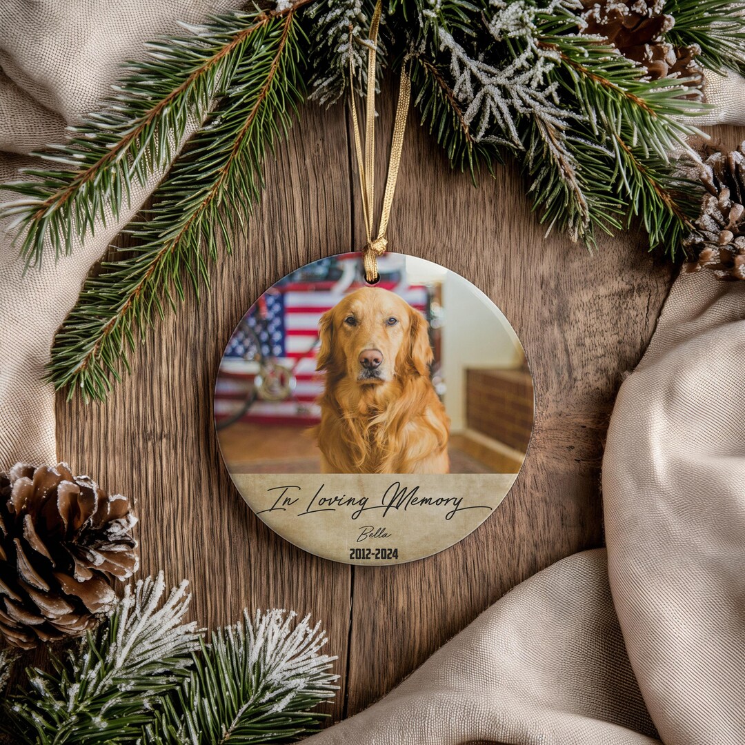 Dog Loss Gift | Personalized Dog Memorial Ornament | Custom Pet Photo ...