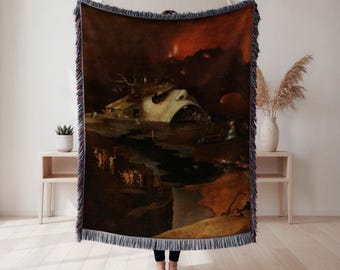 Hieronymus Bosch gewebte Decke, Wandteppich, mittelalterliches Dekor, einzigartiges Geschenk, Wandbehang
