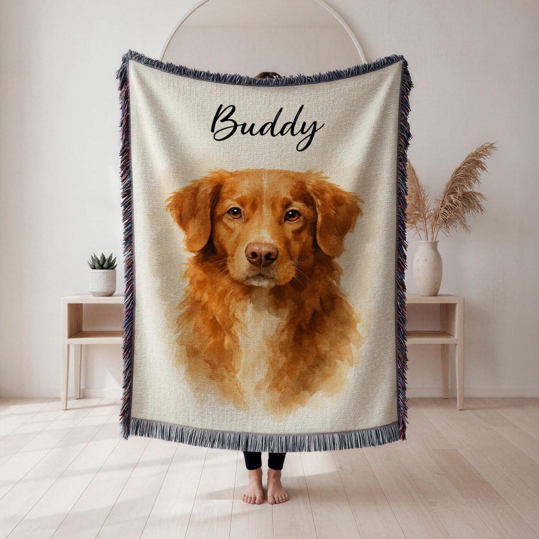 Personalized Dog Dad Woven Throw Blanket, Custom Pet Memorial Keepsake ...