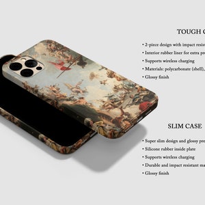 Puede incluir: Dos fundas para tel&eacute;fono con una pintura de &aacute;ngeles en la parte posterior. La funda de la izquierda es una funda delgada y la funda de la derecha es una funda resistente. Ambas fundas admiten carga inal&aacute;mbrica.