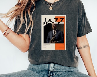 Charlie Parker Jazz Tshirt | Vintage Music Tshirt | Saxophone Art Tshirt | Aesthetic Jazz Tshirt