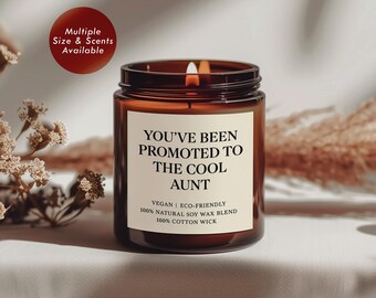 New Auntie Schwangerschaftansage Duftkerze, weicher Blumenduft, Geschenk für Schwester, Home Décor
