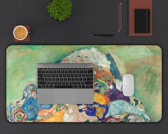 Gustav Klimt Desk Mat, Aesthetic Desk Mat, Gustav Klimt Art, Klimt Print, Klimt Painting, Classical Mousepad, Large Desk Mat, Office Decor