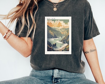 Big Sur T-shirt | Kalifornien T-shirt | USA-resekläder | Big Sur-kläder | Kusttröja | Big Sur-present