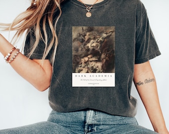 Kunst Tshirt | Peter Paul Rubens - Der Fall der Verfluchten Vorbereitungsskizze | Vintage Tshirt | Ästhetisches Tshirt