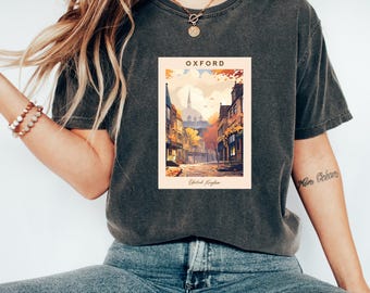 Camiseta Oxford / Camiseta del Reino Unido / Ropa del Reino Unido / Camiseta Oxford / Camisa de viaje / Regalo para amantes de Oxford