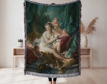 Cherubs woven blanket, rococo art motif, classic home decor gift, Wall Tapestry, Home Decor, Art Blanket