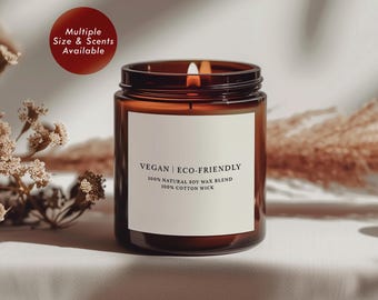Vela de soja com aroma de pinheiro e abeto natalino (pote âmbar), vela decorativa festiva para as festas de fim de ano, presente de Natal.