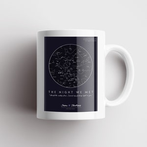 Valentinstag Geschenk | Benutzerdefinierte Star Map Tasse | Wo wir uns trafen Karte Tasse | Jahrestagsgeschenk | Personalisierte Sternenkarte | Kaffeetasse | Hochzeitsgeschenk