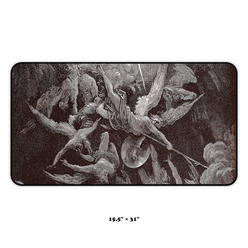 Gothic Desk Mat | Hell Desk Mat | Gustave Dore Desk Mat | Mouse Pad XXL | Desktop Mat | Hell Desk Decoration | Office Desk Mat Pad image 5