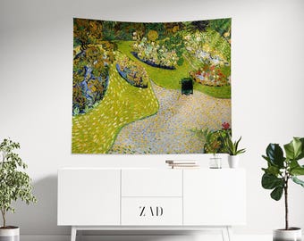 Van Gogh Tapestry, Farmland, Landscape Art, Eclectic Decor, Vincent Van Gogh, Oil Painting Tapestry, Aesthetics Tapestry, Background Decor