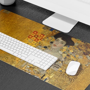 Gustav Klimt | Nature Desk Mat | Plant Desk Mat | Office Decor | Fine Art Decor | Green Decor | Green Mousepad | Boho Desk Mat