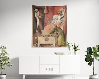 Gothic Tapestry, Hieronymus Bosch Art, Skeleton Tapestry, Death Tapestry, Gothic Tapestry, Halloween Tapestry, Dark Tapestry, Gift Tapestry