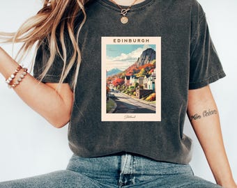 Maglietta di Edimburgo / Maglietta della Scozia / Abbigliamento della Scozia / Abbigliamento di Edimburgo / Maglietta da viaggio / Souvenir di Edimburgo