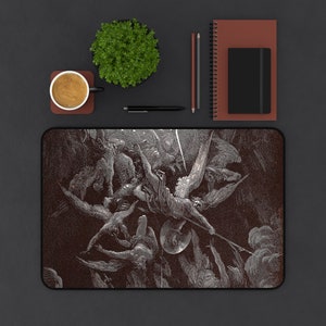 Gothic Desk Mat | Hell Desk Mat | Gustave Dore Desk Mat | Mouse Pad XXL | Desktop Mat | Hell Desk Decoration | Office Desk Mat Pad image 4