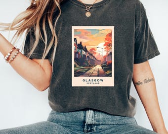 Camiseta de Glasgow / Camiseta de Escocia / Ropa escocesa / Ropa de Glasgow / Camiseta de viaje / Regalo para amantes de Glasgow