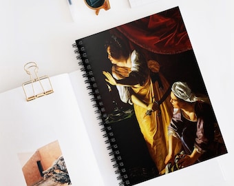 Baroque Notebook, Artemisia Gentileschi Art, Black Notebook, Death Notebook, Spiral Notebook, Halloween Notebook, Gothic Notebook