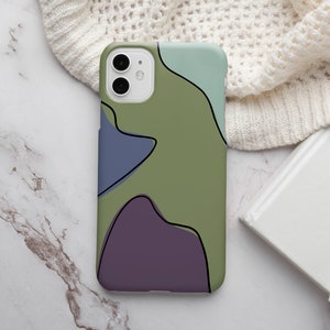 Line Art iPhone Case, Sage Green iPhone Case, Abstract iPhone Cover, iPhone 14 Pro Max Case, iPhone 13 Mini Case, Cute iPhone 13 Case