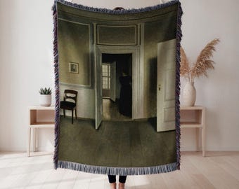 Hammershøi woven blanket, Danish interior art, neutral living room decor gift, Wall Tapestry, Home Decor, Art Blanket